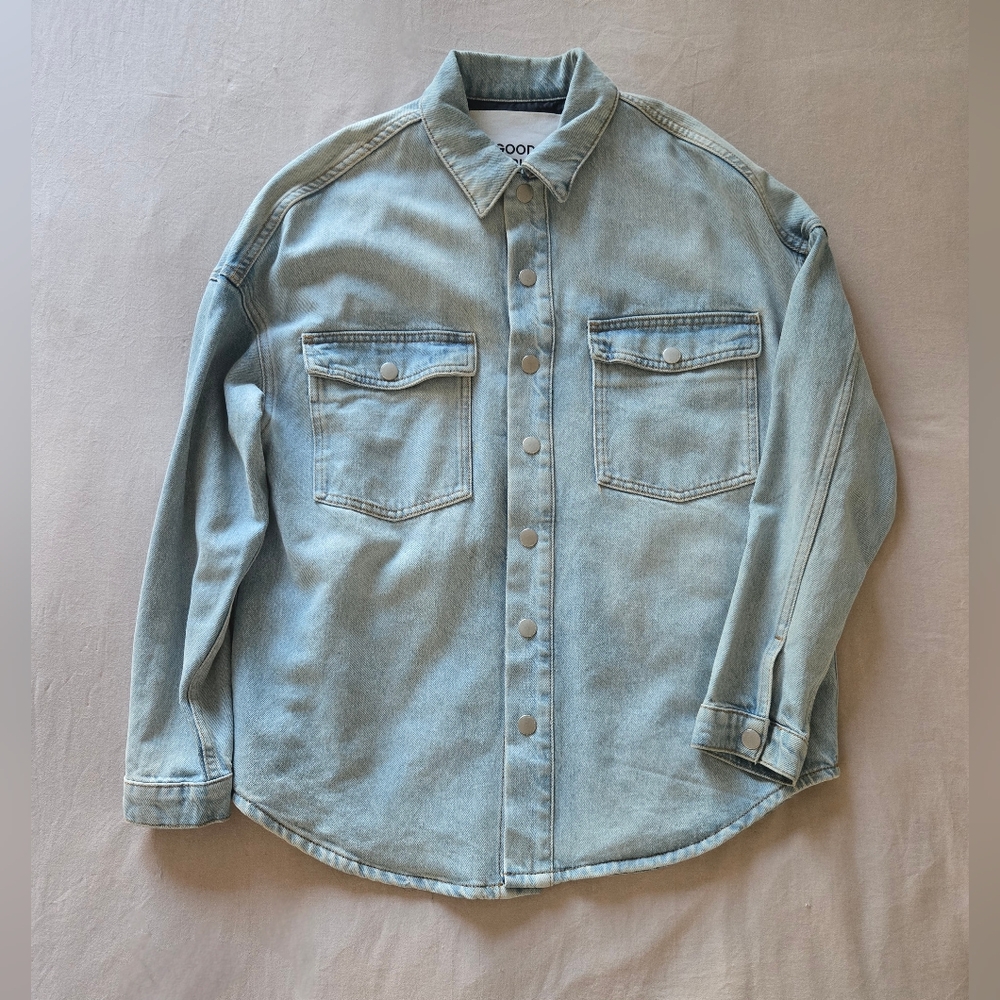 ZARA X GOOD AMERICAN ZW DENIM SHACKET, Small